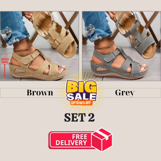 🔥Best Seller-Last Day Sale 60% OFF🔥Trendy Wedge-Heeled Sandals with a Thick Sole